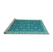 Sideview of Machine Washable Oriental Light Blue Traditional Rug, wshabs2769lblu