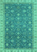 Machine Washable Oriental Turquoise Traditional Area Rugs, wshabs2769turq