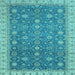 Square Machine Washable Oriental Light Blue Traditional Rug, wshabs2769lblu