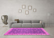 Machine Washable Oriental Pink Traditional Rug in a Living Room, wshabs2769pnk