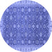 Round Oriental Blue Traditional Rug, abs2769blu