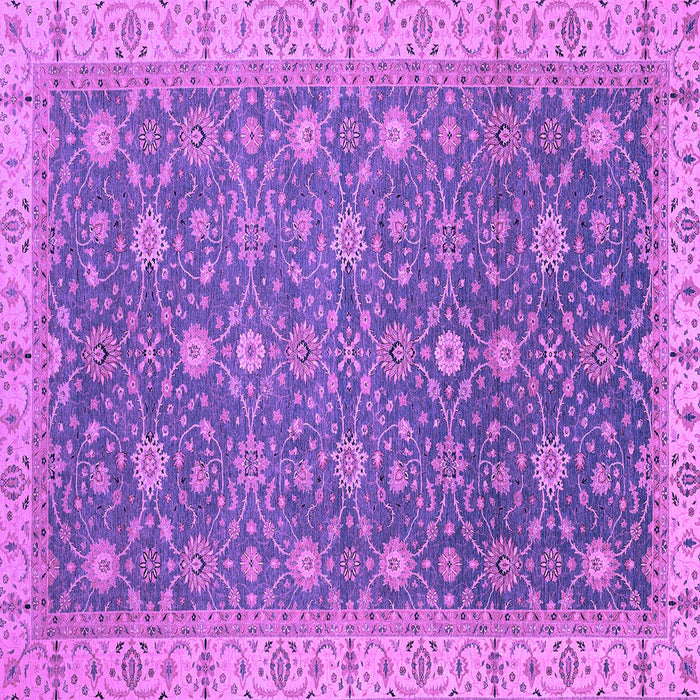 Square Machine Washable Oriental Purple Traditional Area Rugs, wshabs2769pur