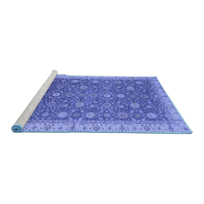 Sideview of Machine Washable Oriental Blue Traditional Rug, wshabs2769blu