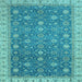 Square Oriental Light Blue Traditional Rug, abs2769lblu