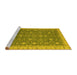 Sideview of Machine Washable Oriental Yellow Traditional Rug, wshabs2769yw