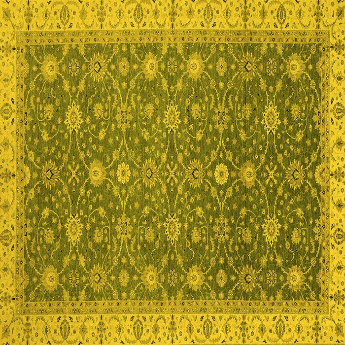 Square Oriental Yellow Traditional Rug, abs2769yw