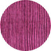 Round Machine Washable Oriental Pink Modern Rug, wshabs276pnk