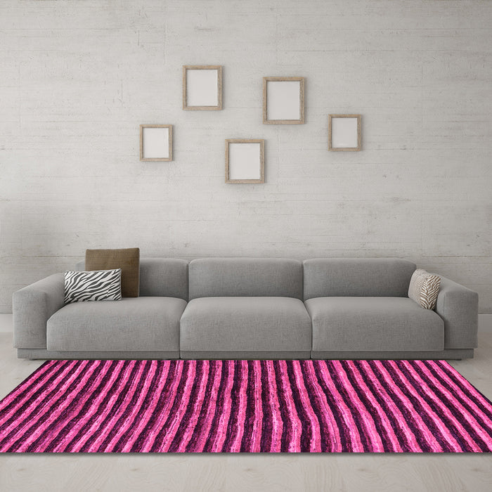 Machine Washable Oriental Pink Modern Rug in a Living Room, wshabs276pnk