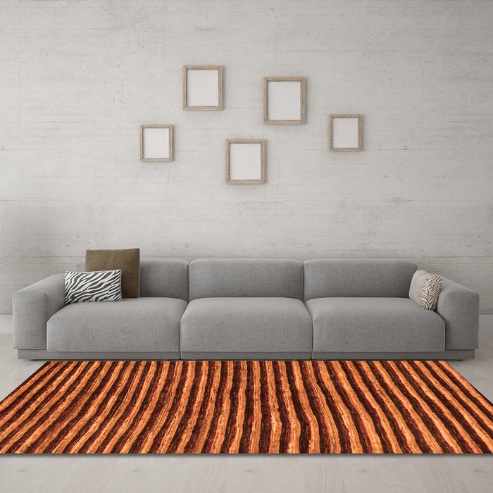 Machine Washable Oriental Orange Modern Area Rugs in a Living Room, wshabs276org