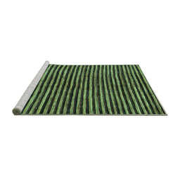 Sideview of Machine Washable Oriental Turquoise Modern Area Rugs, wshabs276turq