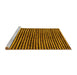 Sideview of Machine Washable Oriental Yellow Modern Rug, wshabs276yw