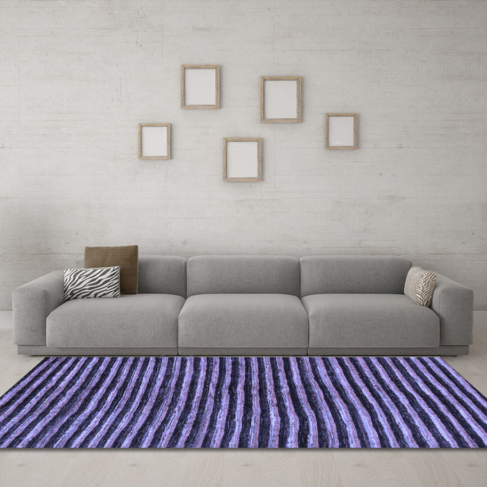 Machine Washable Oriental Blue Modern Rug in a Living Room, wshabs276blu