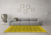 Machine Washable Oriental Yellow Traditional Rug, wshabs2770yw