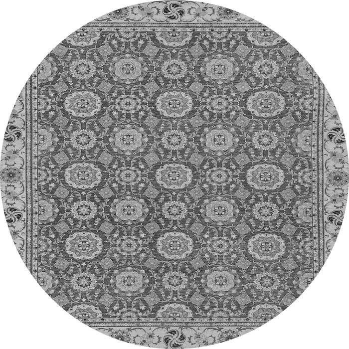 Round Machine Washable Oriental Gray Traditional Rug, wshabs2770gry