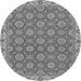 Round Machine Washable Oriental Gray Traditional Rug, wshabs2770gry