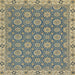 Square Machine Washable Abstract Brown Green Rug, wshabs2770