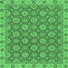 Square Machine Washable Oriental Emerald Green Traditional Area Rugs, wshabs2770emgrn