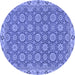 Round Machine Washable Oriental Blue Traditional Rug, wshabs2770blu