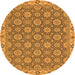 Round Oriental Orange Traditional Rug, abs2770org