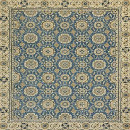 Square Abstract Brownish Green Oriental Rug, abs2770