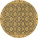 Round Oriental Brown Traditional Rug, abs2770brn