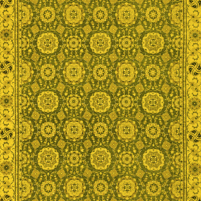 Machine Washable Oriental Yellow Traditional Rug, wshabs2770yw