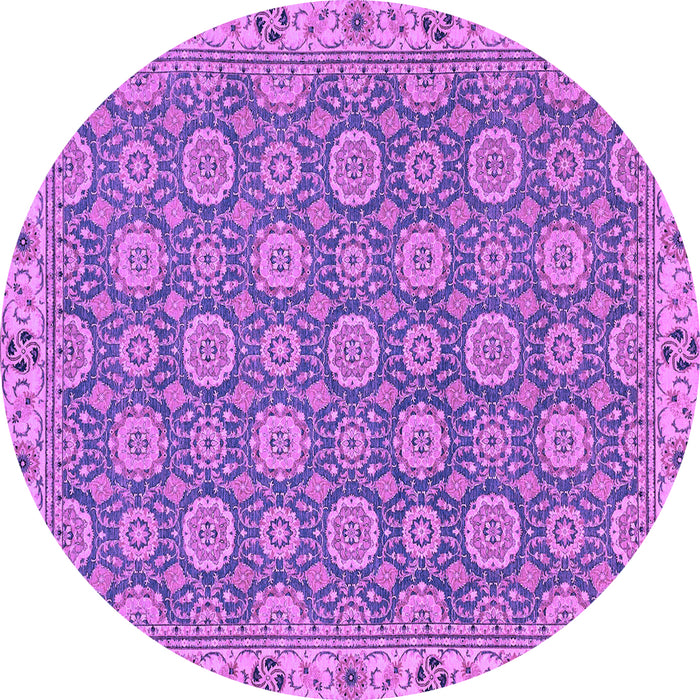 Round Machine Washable Oriental Purple Traditional Area Rugs, wshabs2770pur