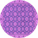 Round Machine Washable Oriental Purple Traditional Area Rugs, wshabs2770pur