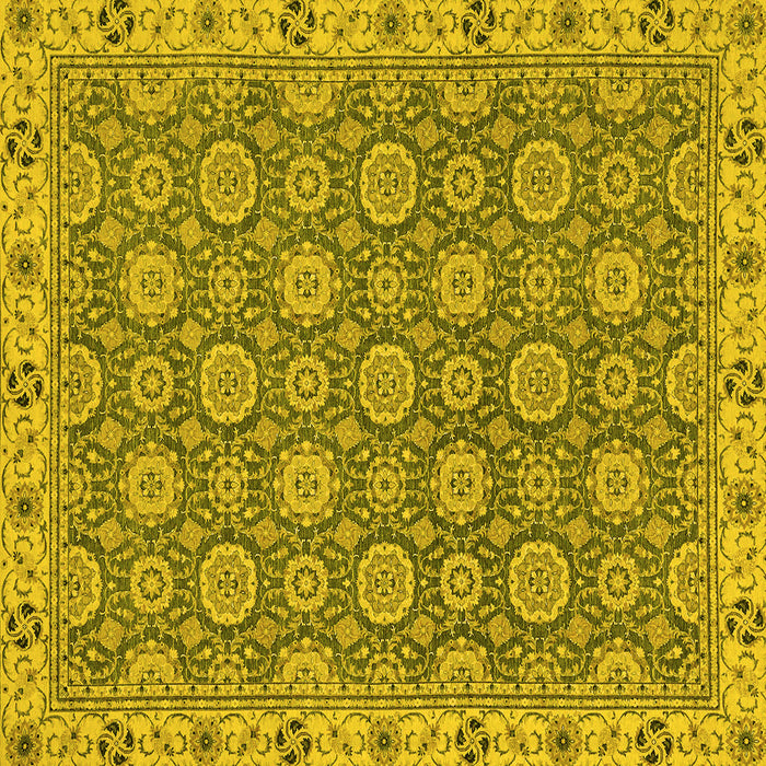 Square Oriental Yellow Traditional Rug, abs2770yw
