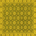 Square Oriental Yellow Traditional Rug, abs2770yw