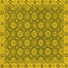 Square Machine Washable Oriental Yellow Traditional Rug, wshabs2770yw