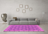 Machine Washable Oriental Pink Traditional Rug, wshabs2770pnk