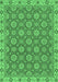 Machine Washable Oriental Emerald Green Traditional Area Rugs, wshabs2770emgrn