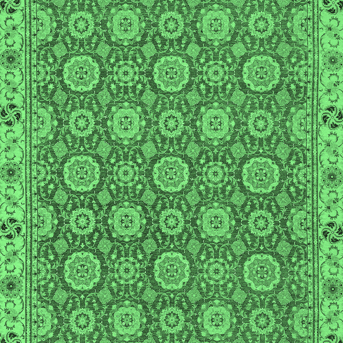 Machine Washable Oriental Emerald Green Traditional Area Rugs, wshabs2770emgrn