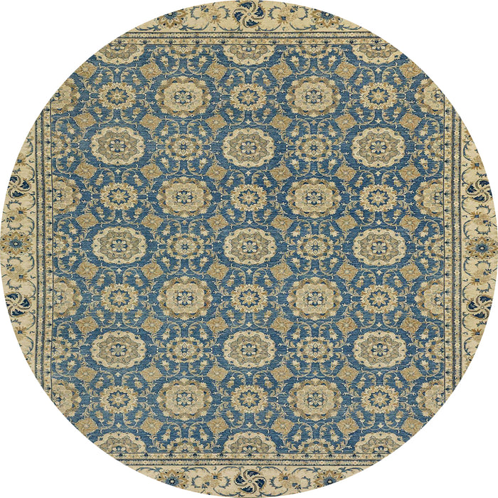 Round Machine Washable Abstract Brown Green Rug, wshabs2770