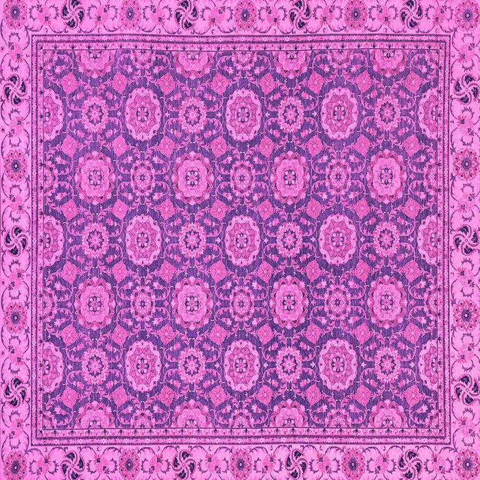 Square Machine Washable Oriental Pink Traditional Rug, wshabs2770pnk