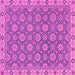 Square Machine Washable Oriental Pink Traditional Rug, wshabs2770pnk