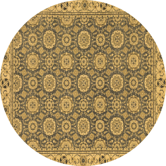 Round Machine Washable Oriental Brown Traditional Rug, wshabs2770brn