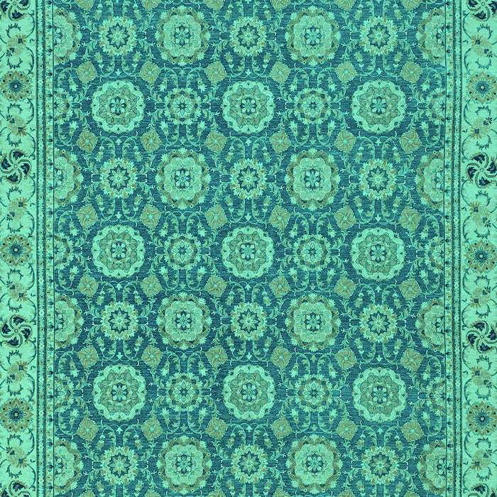 Machine Washable Oriental Turquoise Traditional Area Rugs, wshabs2770turq