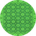 Round Oriental Green Traditional Rug, abs2770grn