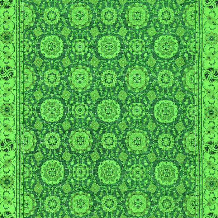 Machine Washable Oriental Green Traditional Area Rugs, wshabs2770grn