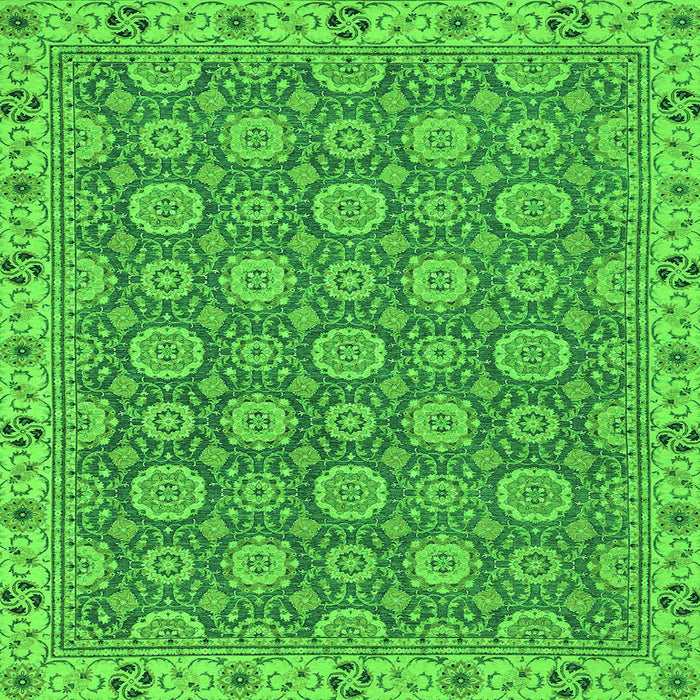 Square Oriental Green Traditional Rug, abs2770grn