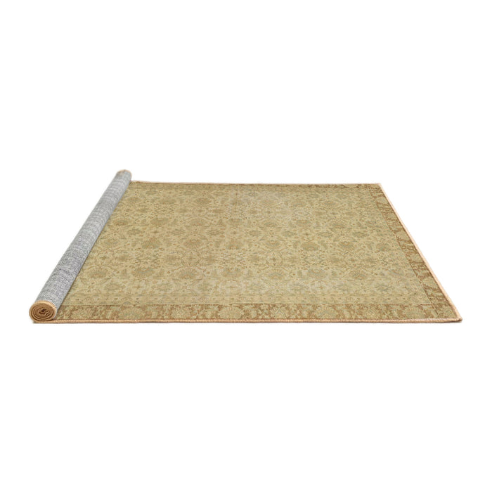 Sideview of Machine Washable Abstract Gold Rug, wshabs2771