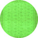 Round Oriental Green Traditional Rug, abs2771grn