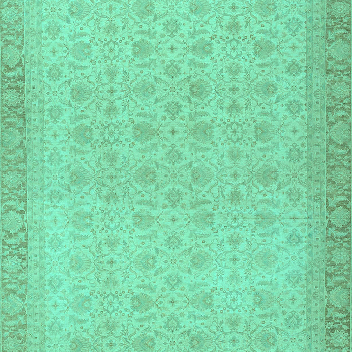 Machine Washable Oriental Turquoise Traditional Area Rugs, wshabs2771turq