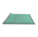 Sideview of Machine Washable Oriental Light Blue Traditional Rug, wshabs2771lblu