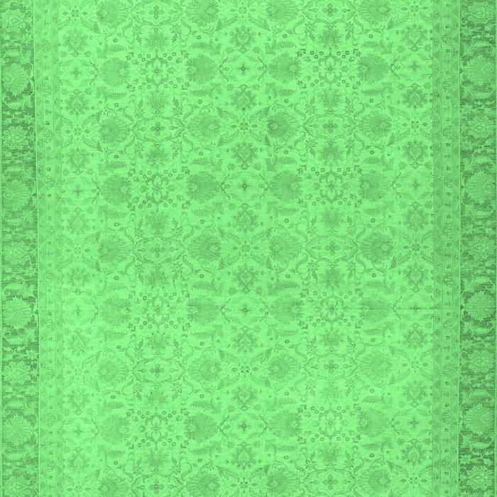 Machine Washable Oriental Emerald Green Traditional Area Rugs, wshabs2771emgrn