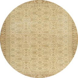 Round Abstract Gold Oriental Rug, abs2771