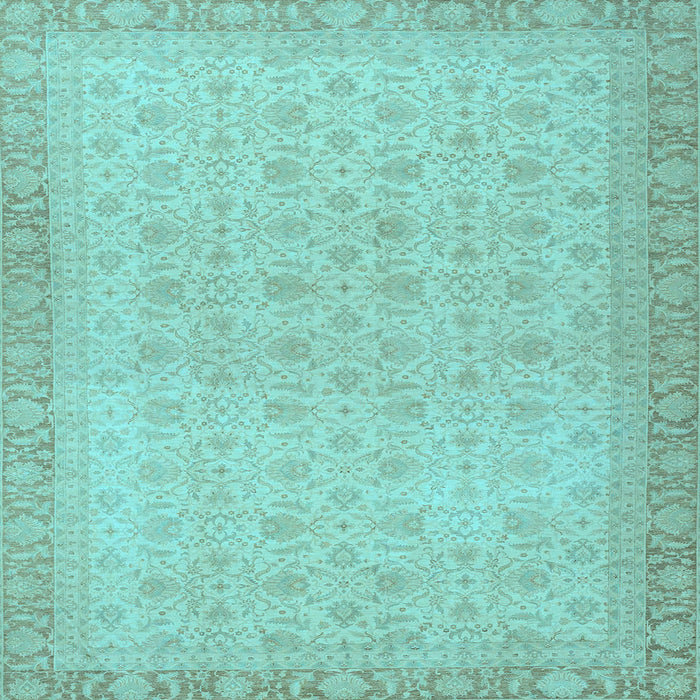 Square Machine Washable Oriental Light Blue Traditional Rug, wshabs2771lblu