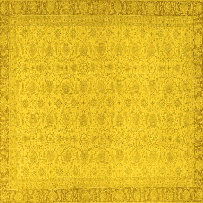 Square Oriental Yellow Traditional Rug, abs2771yw